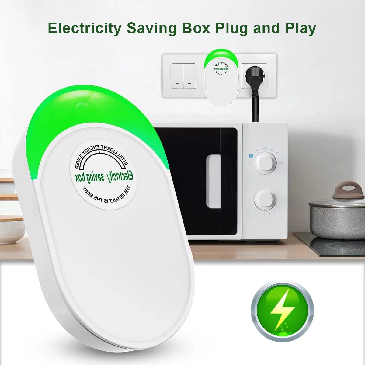 Power saver 90V-250V energy saving box socket power factor for household US/EU/UK adapter