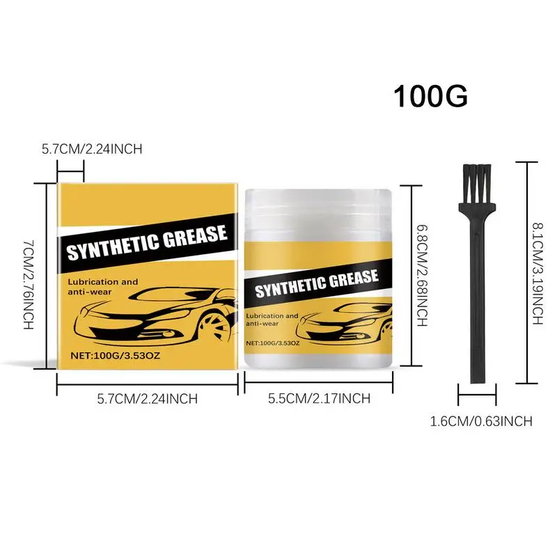 Car Care Synthetic Grease 100g Brake Grease With Brush Waterproof Automotive Lubricant For Gear Bearings Chains