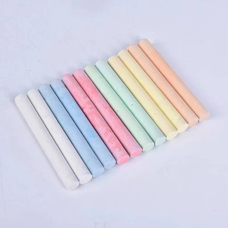 12Pcs 보도 세트 거리 분필 6 밝고 기분 좋은 색상 분필 놀이터 용 무독성 빨 수있는 육각 먼지없는 분필