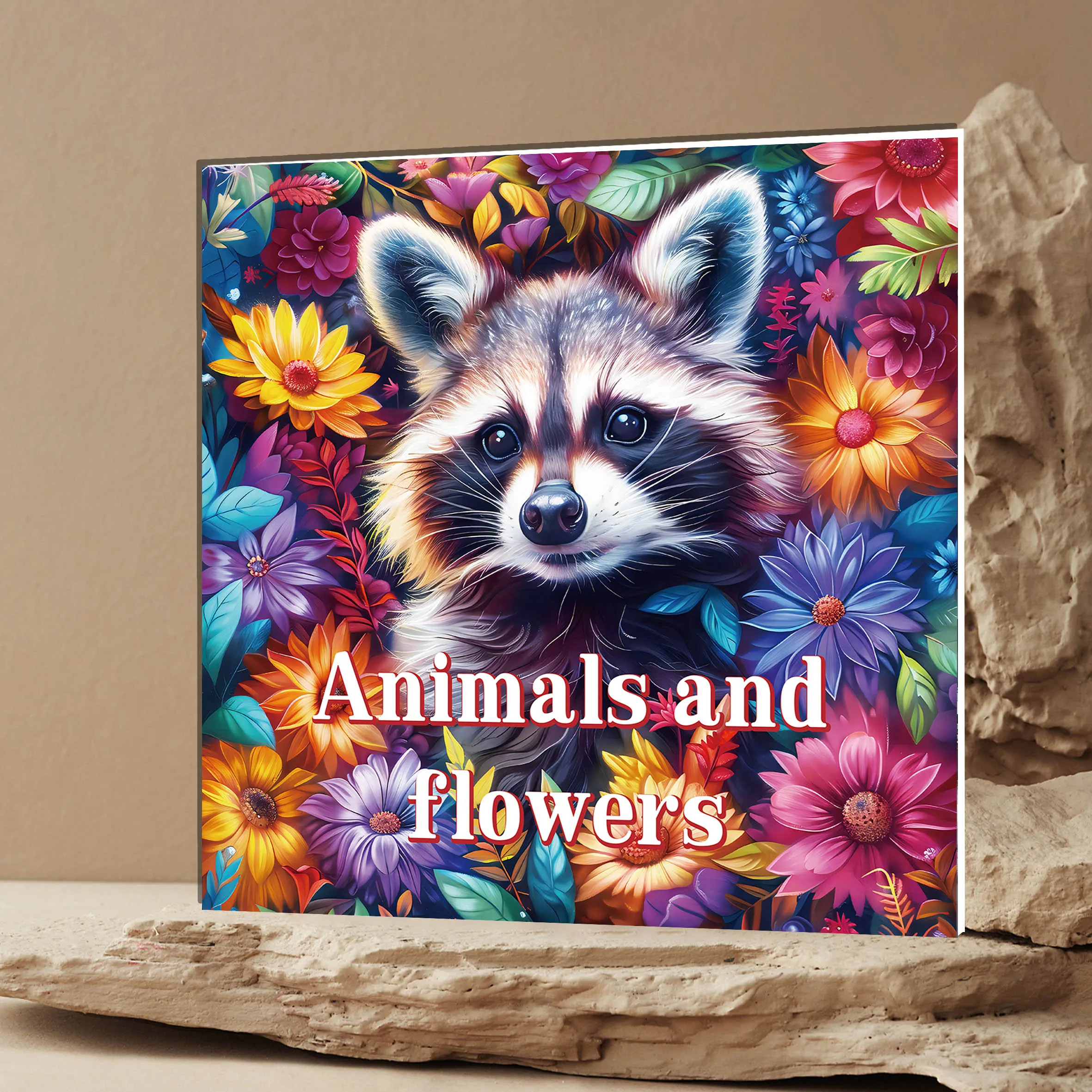 Adult Picture Book: Animal and Flower Coloring Book - 20 Pages of Cute Animals in Flower Fields 6