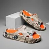 New Fashion Men Slippers Print Men Slides Male Summer Shoes Thick Sole Comfortable Home Outdoor Stylish Massage Shoes Hot Sale 6
