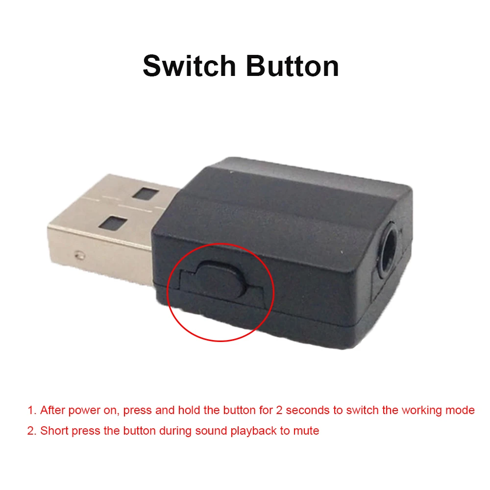 2 in 1 USB Bluetooth 5.0 Wireless Computer Adapter Audio Receiver Transmitter Dongles For Laptop Earphone