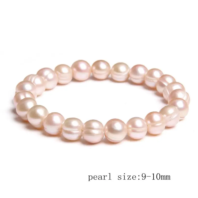 THE PEARL SOURCE Bracelet en or 14 carats avec perles de culture d'eau douce rondes multicolores de qualité AAA 7-8 mm pour femme, Taille unique, Perle