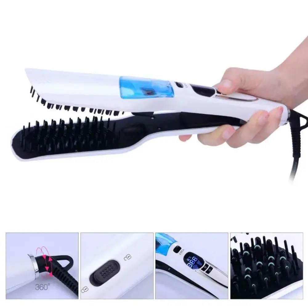 LCD Display Steam Hair Straightener PTC Heated Scalable Electric Hair Straightener Negative Ion Anti-scald