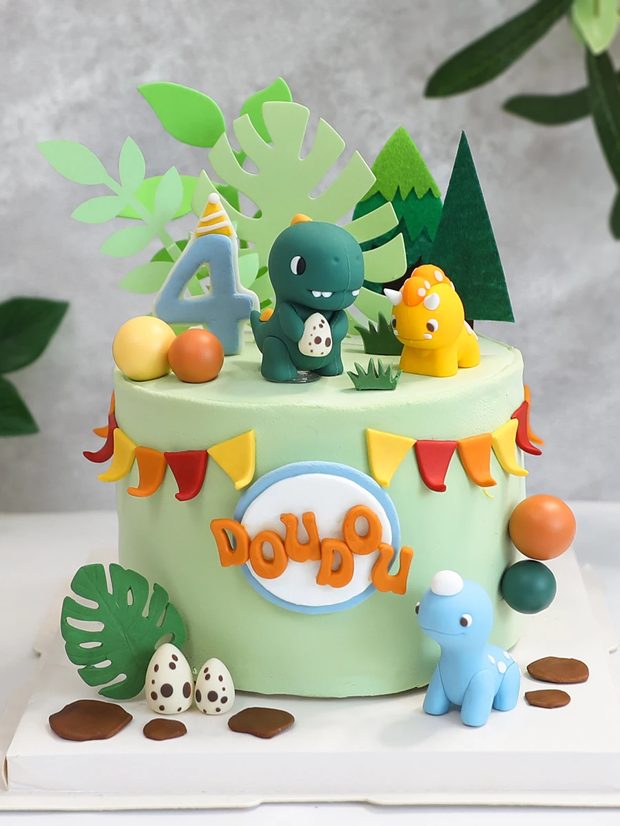 

Dinosaur Cake Decoration Happy Birthday Dino Cake Topper Jurassic World Baby Shower Accessories Top Pastry Deco Ornament