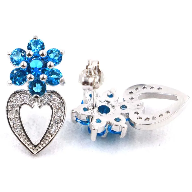 Customized 925 SOLID STERLING SILVER Earrings Stunning Aquamarine Pink Kunzite Smoky Topaz Swiss Blue Topaz CZ Woman's Party