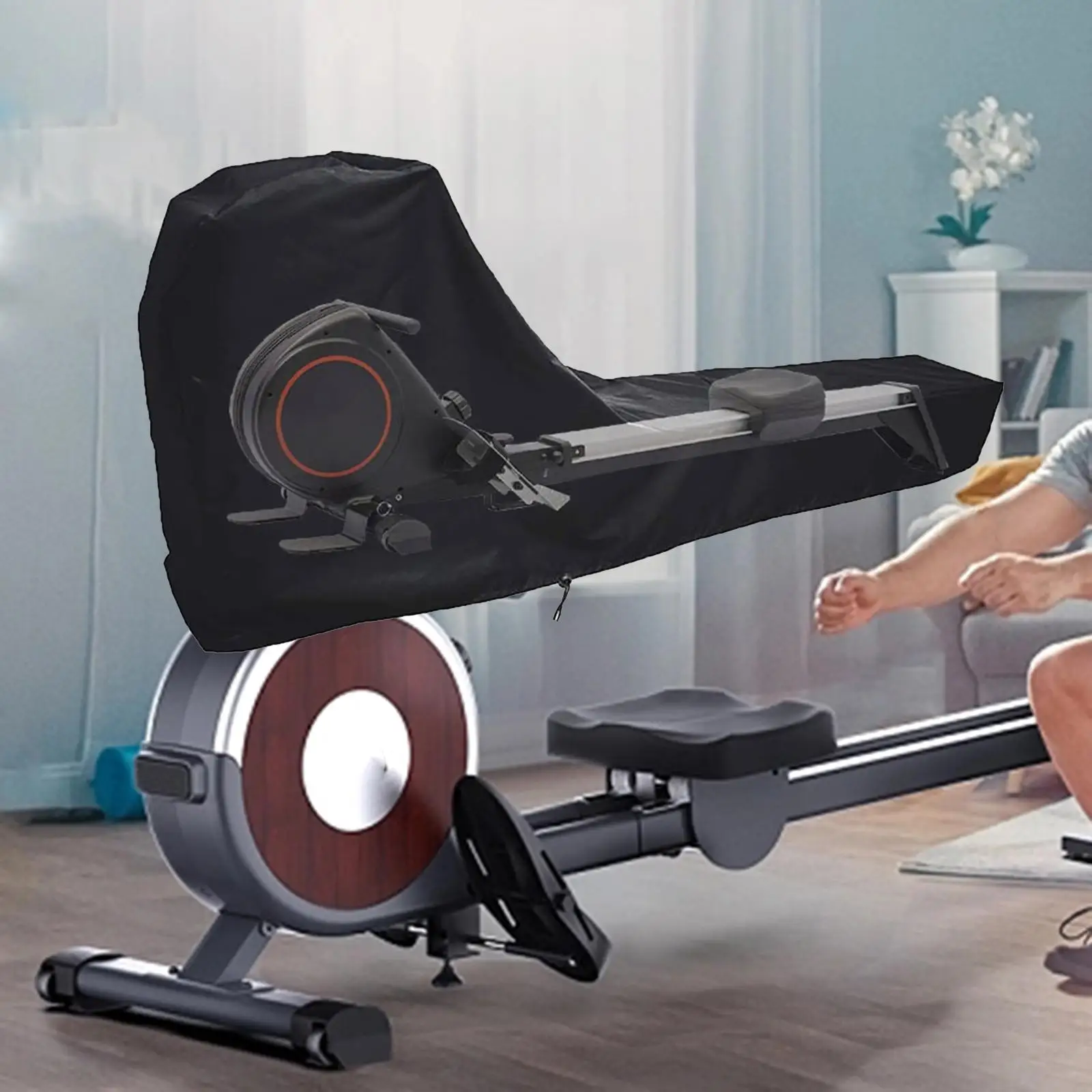 Rowing Machine Cover Waterproof Oxford Fabric Rowing Hood Protective Cover for Fitness Equipment Sports Indoor and Outdoor