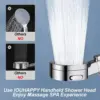 New 4 Mode High Pressure Shower Head With Stop Button Filter Water Sprayer Adjustable Shower Nozzle Spa Shower Head for Bathroom 2