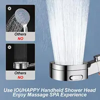New 4 Mode High Pressure Shower Head With Stop Button Filter Water Sprayer Adjustable Shower Nozzle Spa Shower Head for Bathroom 2
