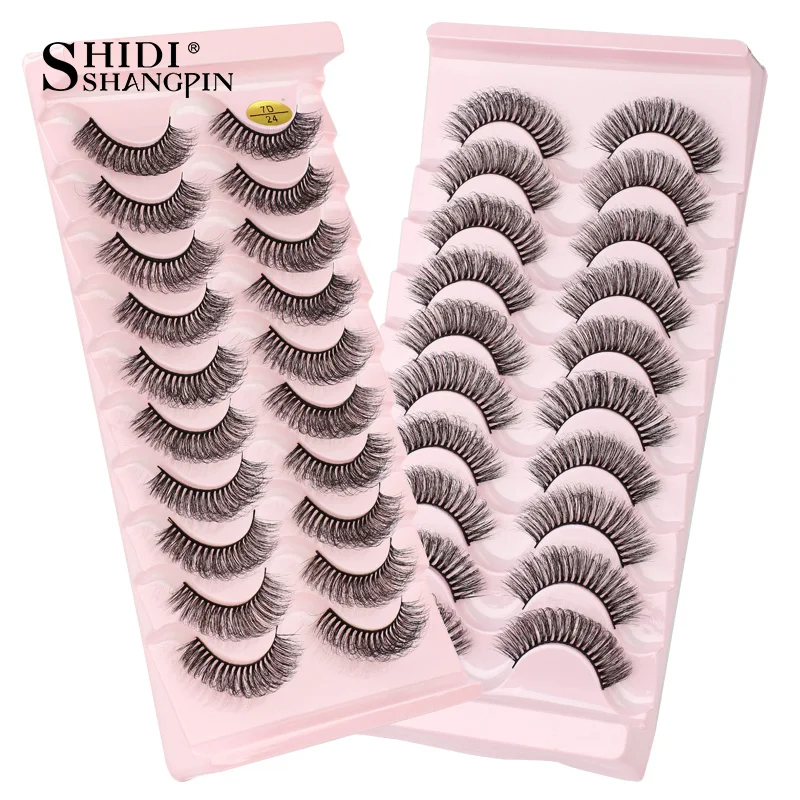 10/5/4 Pairs D Curl Russian Lashes 3D Mink Eyelashes Reusable Fluffy Russian Strip Lashes eyelash extension eyelash extensions eyelash extension lashes fake eyelashes false eyelashes