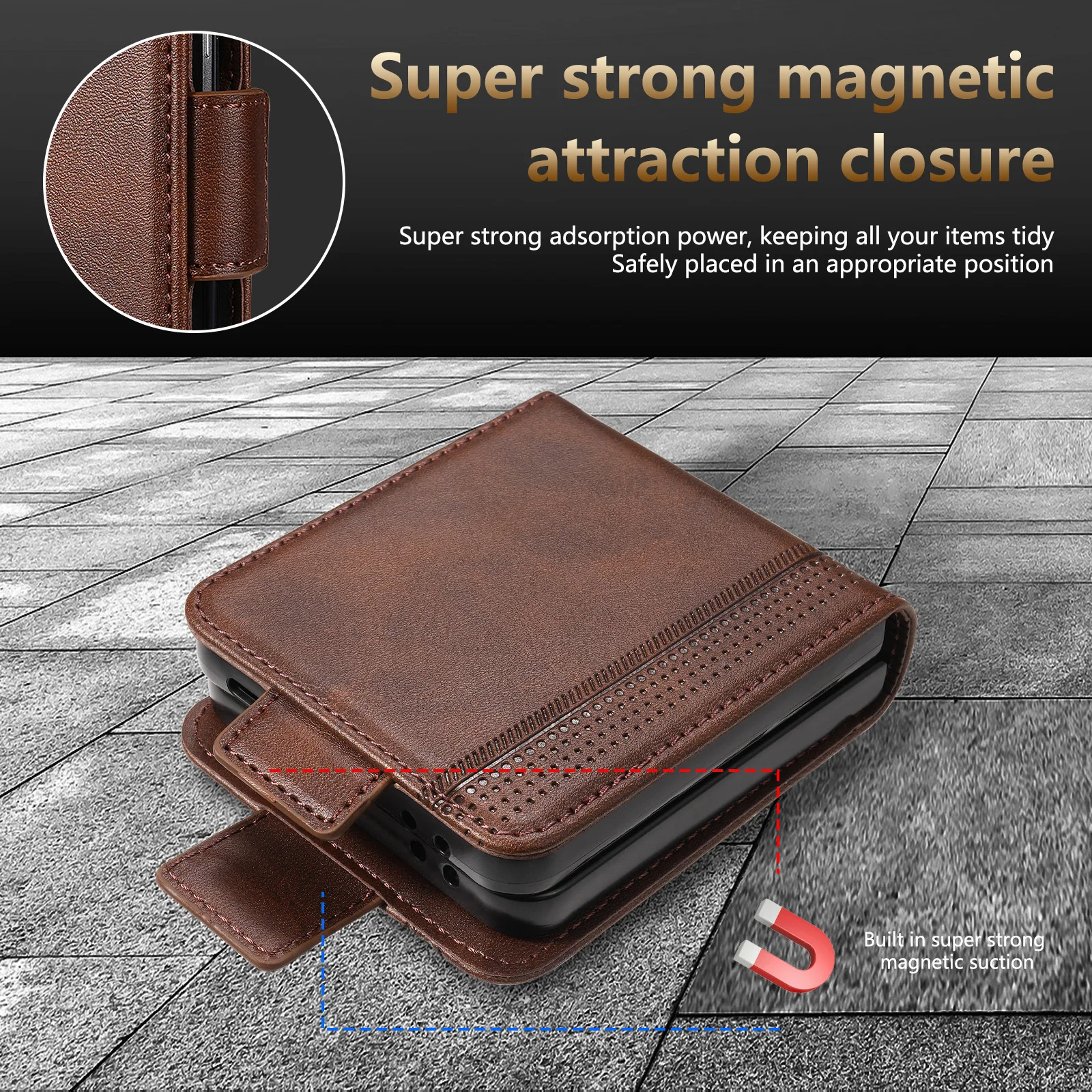 Luxurious Leather Card Slot Wallet Phone Case with Kickstand and Shockproof Back Cover