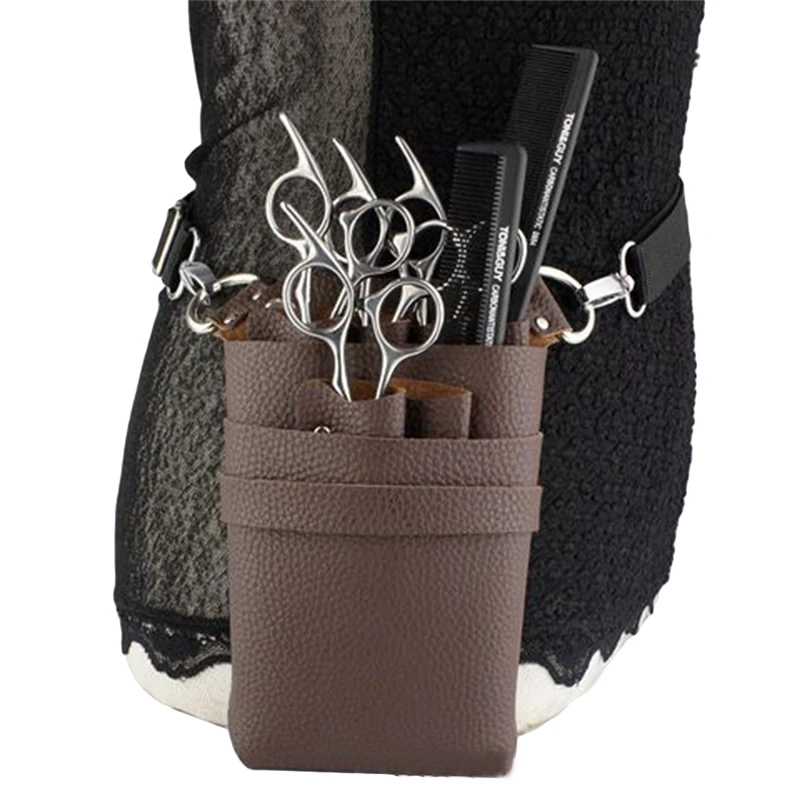 

PU Leather Bag Case With Adjustable Belt Belt For Storing Hairdressing Tools Scissors Clips Holster Combs High Capa New