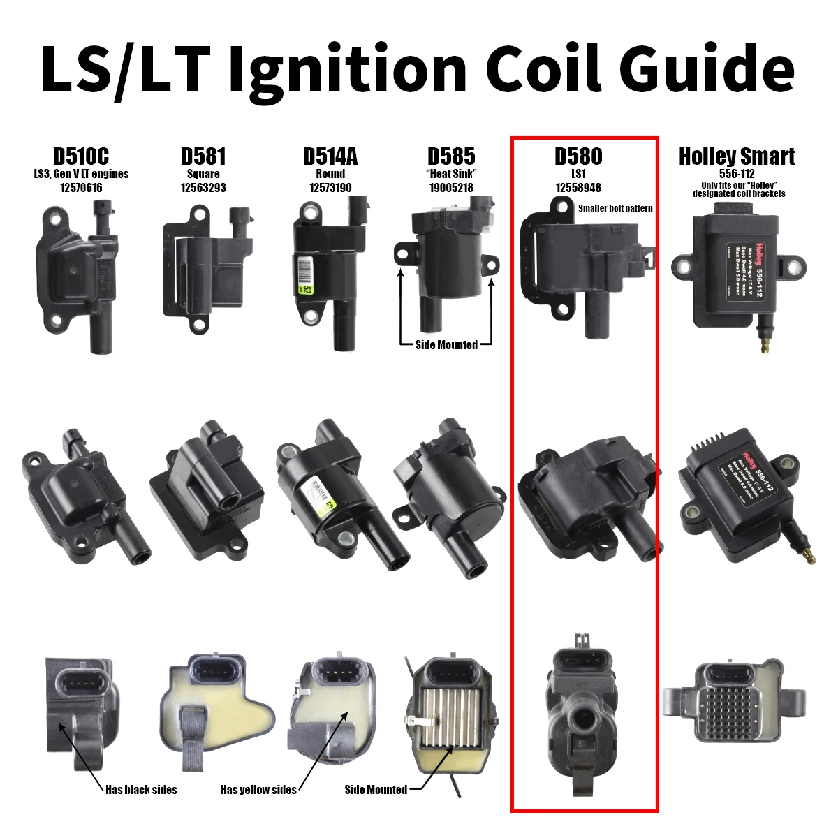 Ignition Spark Plug Coil Bracket For LS1/LS6 Engine D580 Coil Swap Heat Sink Pack for LS1 D580 12558948