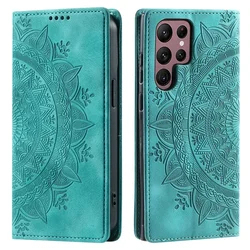 Magnetic Flip Leather Wallet Phone Case with Card Holder for Samsung S10 Plus (Green)