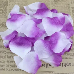 Royal Blue Sapphire Silk Flower Petals for Elegant Wedding and Banquet Decor (Purple White)