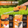 Jemi Tool Portable Cordless Electric Hedge Trimmer, 2-in-1 Handheld Hedge Machine for Mowing Lawns, Gardens, Shrubs 2