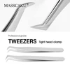 1 Pcs 45 Degree Individual High Precision Anti-Static Lashes Tweezers Silver Gray Stainless Steel Lash Makeup Tools Easy to Use 1