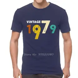 Men's Vintage 1979 Birthday Graphic T - Shirt - Cool Cotton Streetwear Tee - XXXL (Navy Blue)