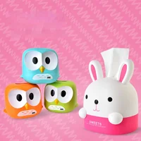 Cartoon Cute Rabbit Tissue Box Plastic Roll Paper Box Desktop Table Napkin Case Toilet Paper Holder Storage Decoration 1
