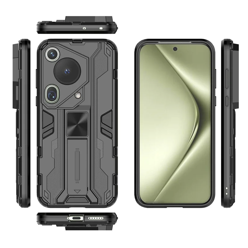 Shockproof Armor Phone Case with Camera Lens Protection and Stand Holder