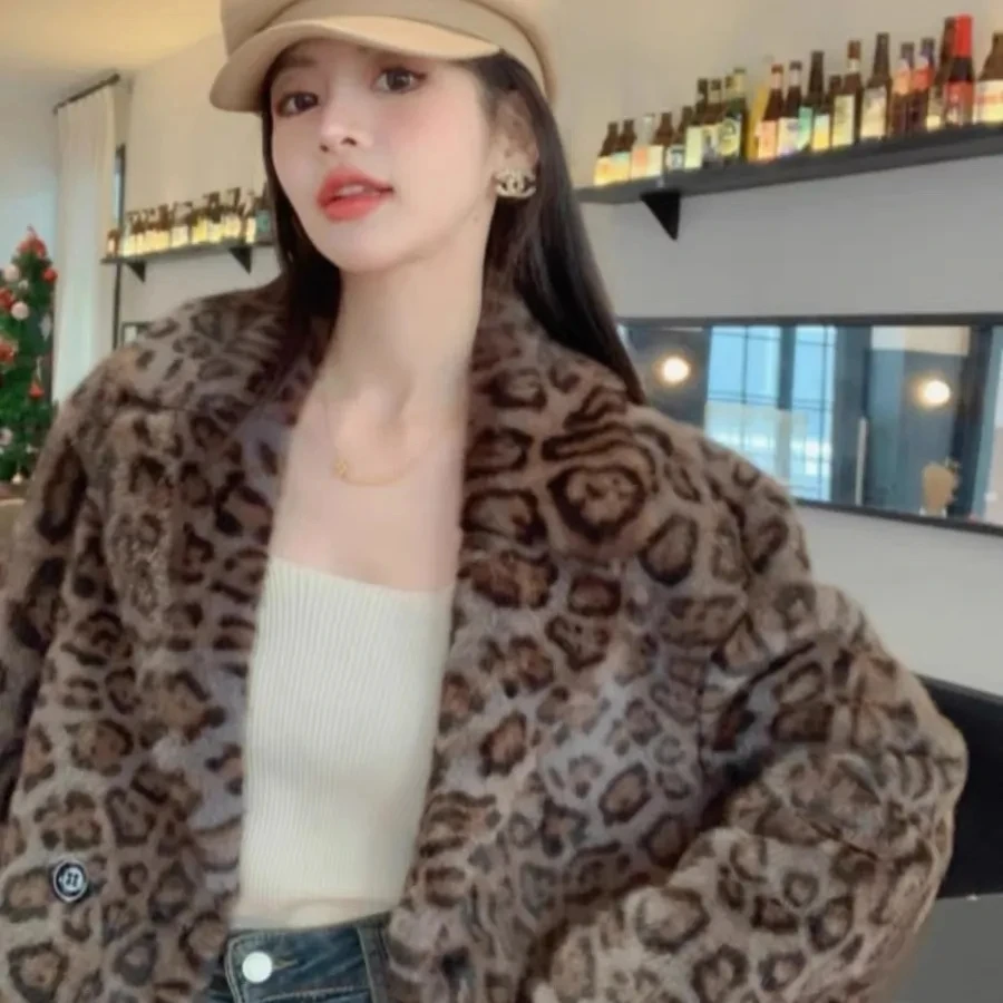 Formal Dressesy2KSenior Sense Slim Suit  2024 New Minority Leopard Print Western Clothing Coat Women'