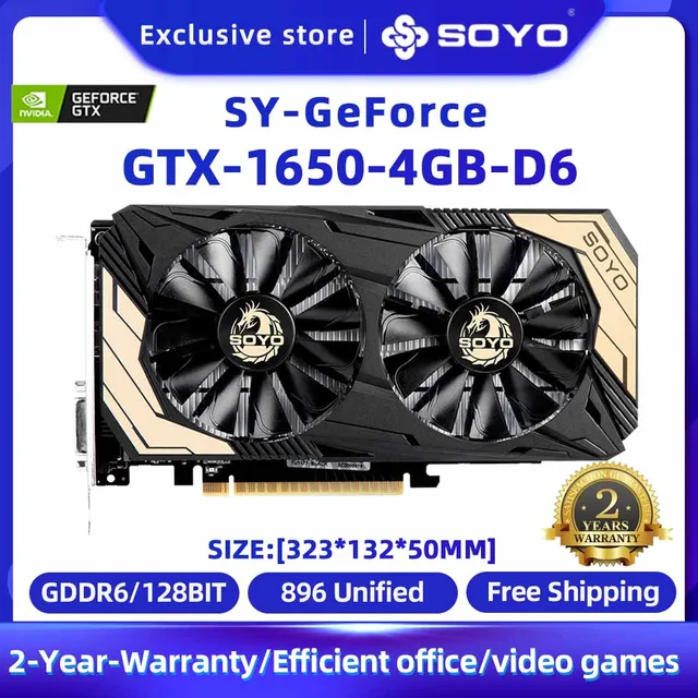 SOYO NVIDIA GeForce GTX1650 Monarch Dragon 4G Graphics Card: Elevate Your Gaming Experience