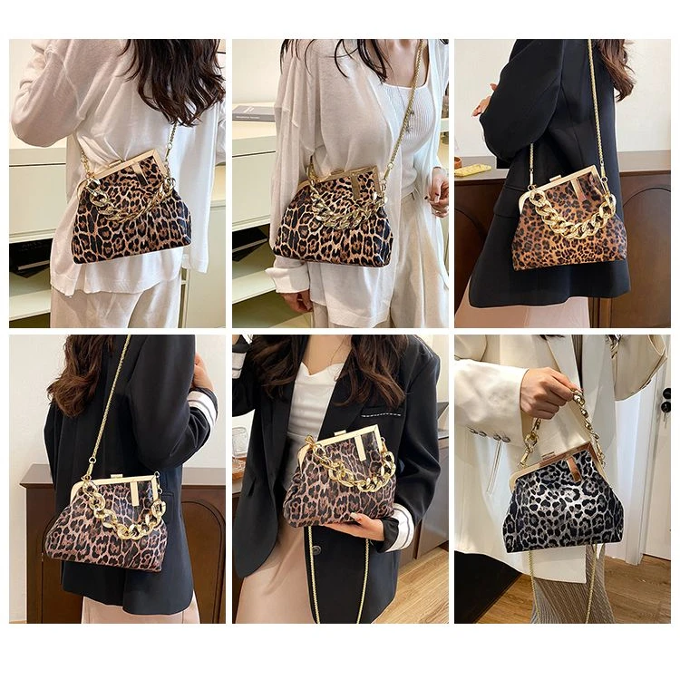 Carauana UNIU Leopard Clutch color variations caramel brown