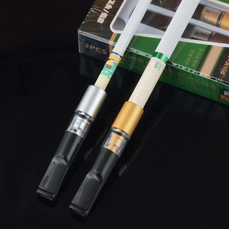Cigarette Holder 2 Pcs/Box Filter Reduce Tar Cleanable Reusable Recycling Mouthpiece Smoking Accessories