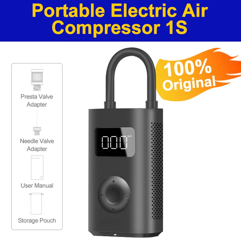 Xiaomi Mijia Bomba De Ar 2 25% Speed Boost Mini Compressor De Ar Elétrico Portátil Treasure 150PSI Tipo-C LED Multitool Inflator