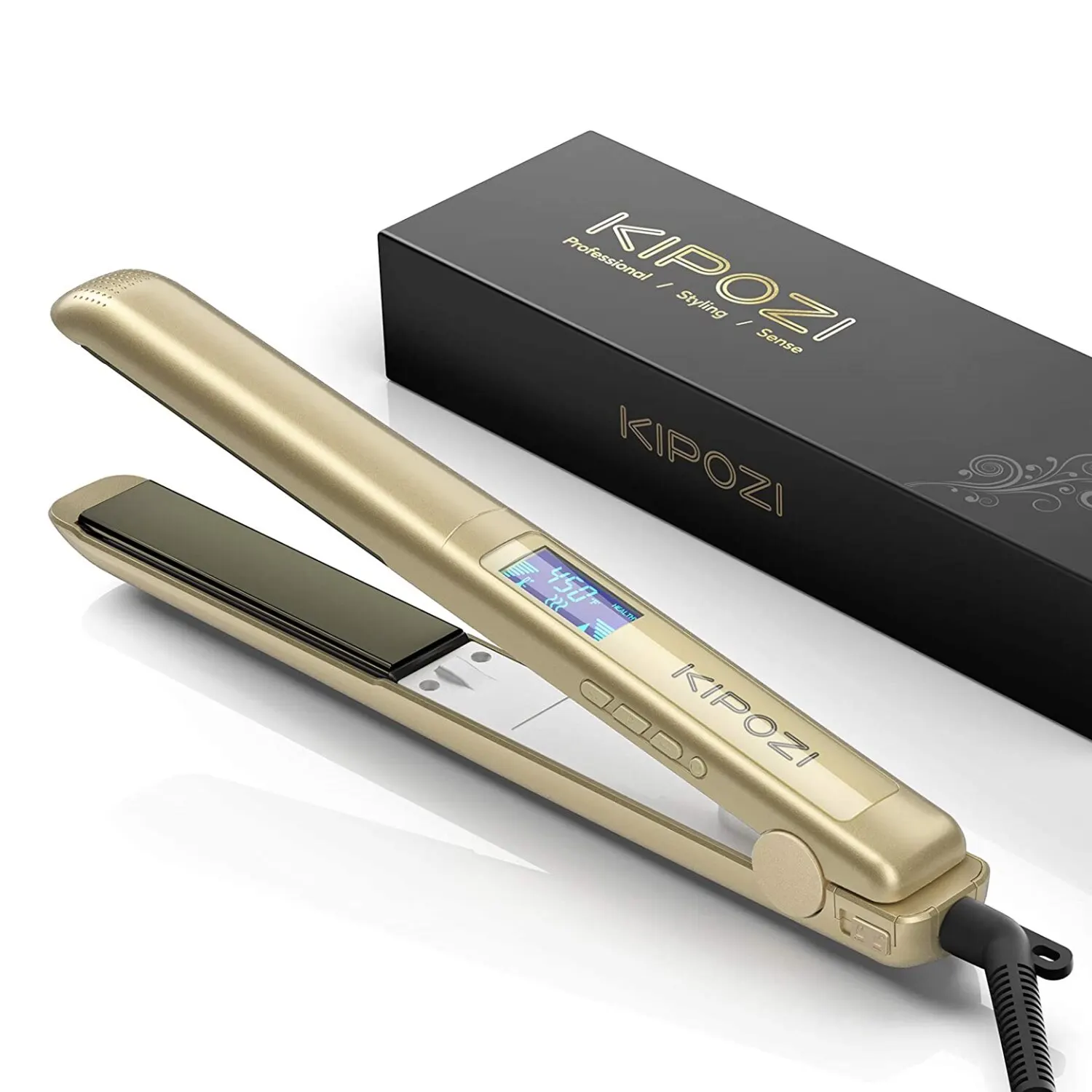 Professional Hair Striaghtener Titanium Dual Volotag Instant Heating Flat Iron 2 In 1 Hair Curler LCD Digital Display hair straightener