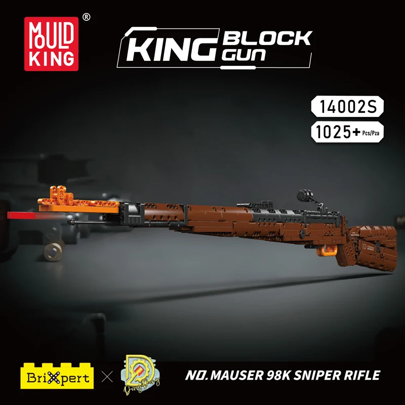 Mould King 14002 Block Gun Toys The MOC 98K Sniper Rifle Building