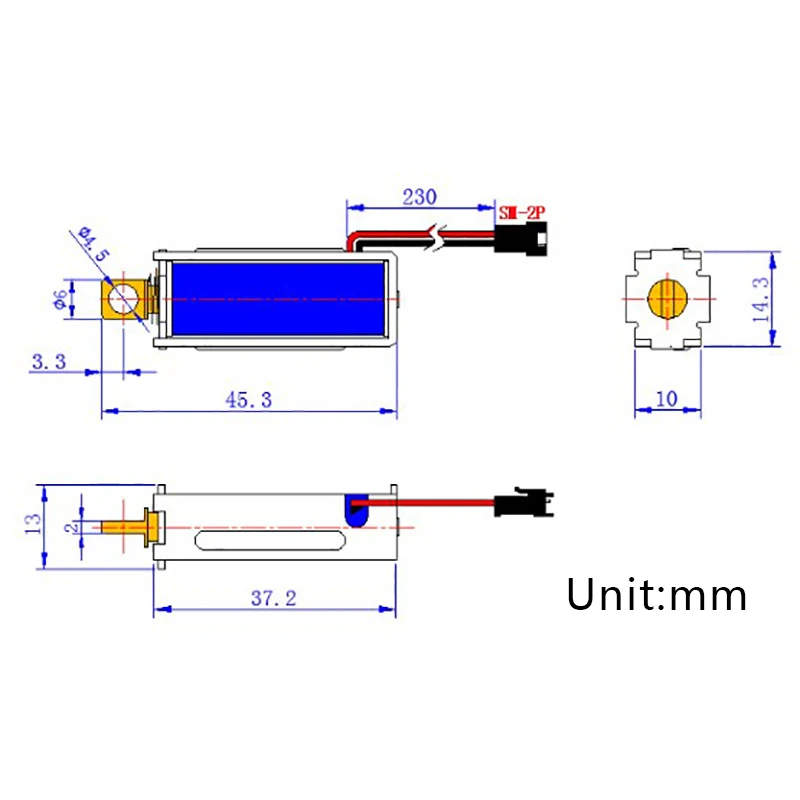 1PC SM0537-1 Electromagnetic Lock DC 6V/12V/24V Magnetic Lock Electric Lock 1.5A/2A/1.2A Lock Linear Solenoid images - 6