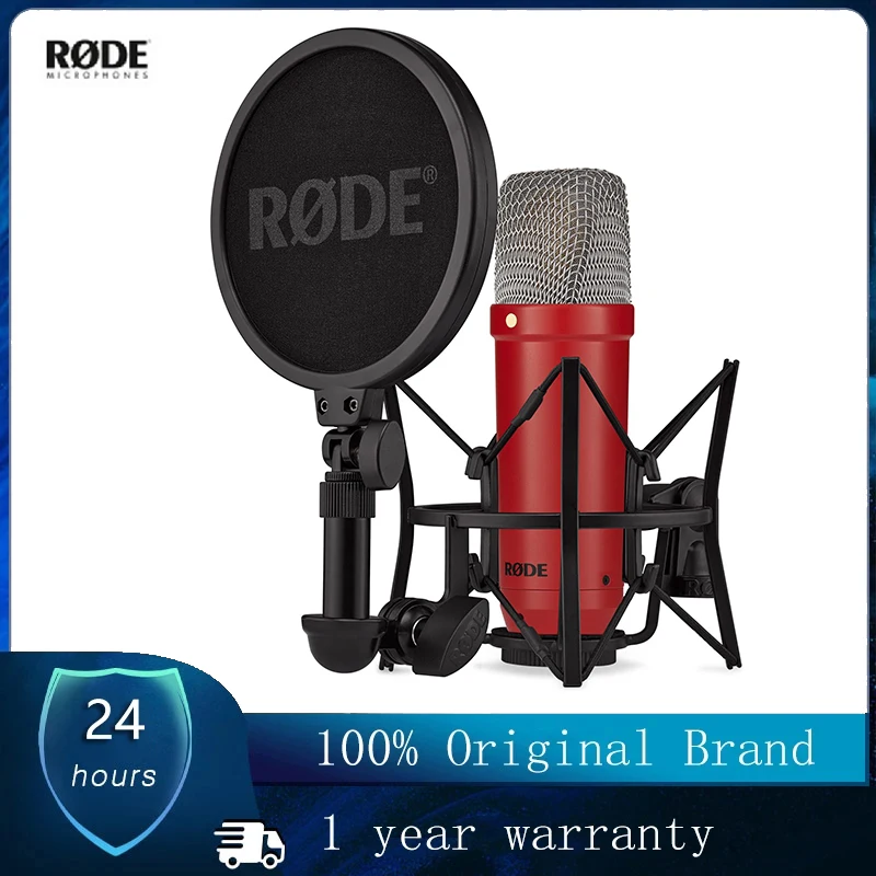 

RODE NT1 Signature Series Large-Diaphragm Condenser Microphone XLR Cable SM6 Shockmount Low Noise for Recording/Podcasting/Pop