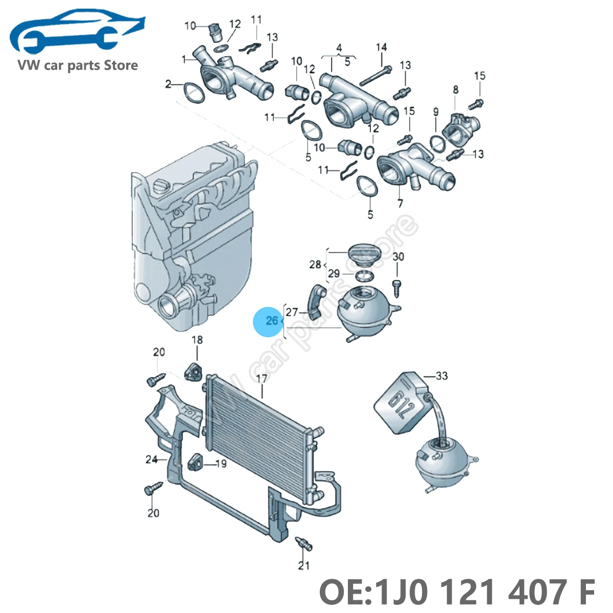 Depósito De Refrigerante Del Radiador 8V218K218AB Con Tapa, Tanque De