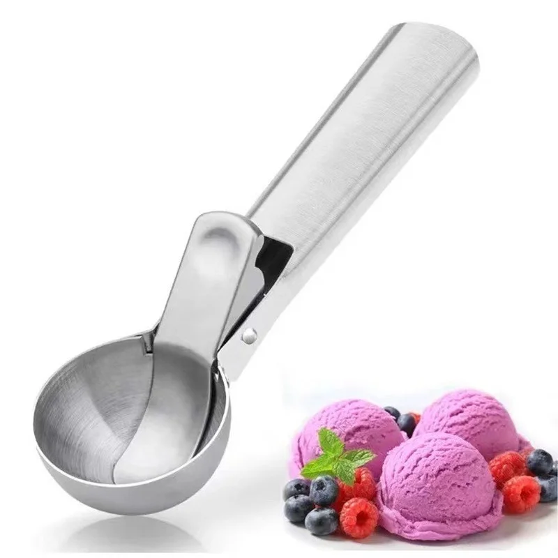 

Factory Wholesale Stainless Steel Cream Dipper Dual-Purpose Ice Cream Ball Scoop Ice Cream Fruit Spoon Ball Scoop