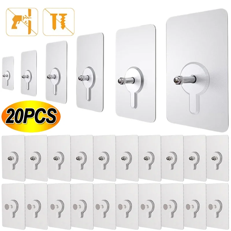 Transparent Self Adhesive Wall Hooks Picture Photo Frame Hanger Closet Cabinet Shelf Pegs Kitchen Bathroom Traceless Screw Hook self adhesive wall hooks,self adhesive hooks
