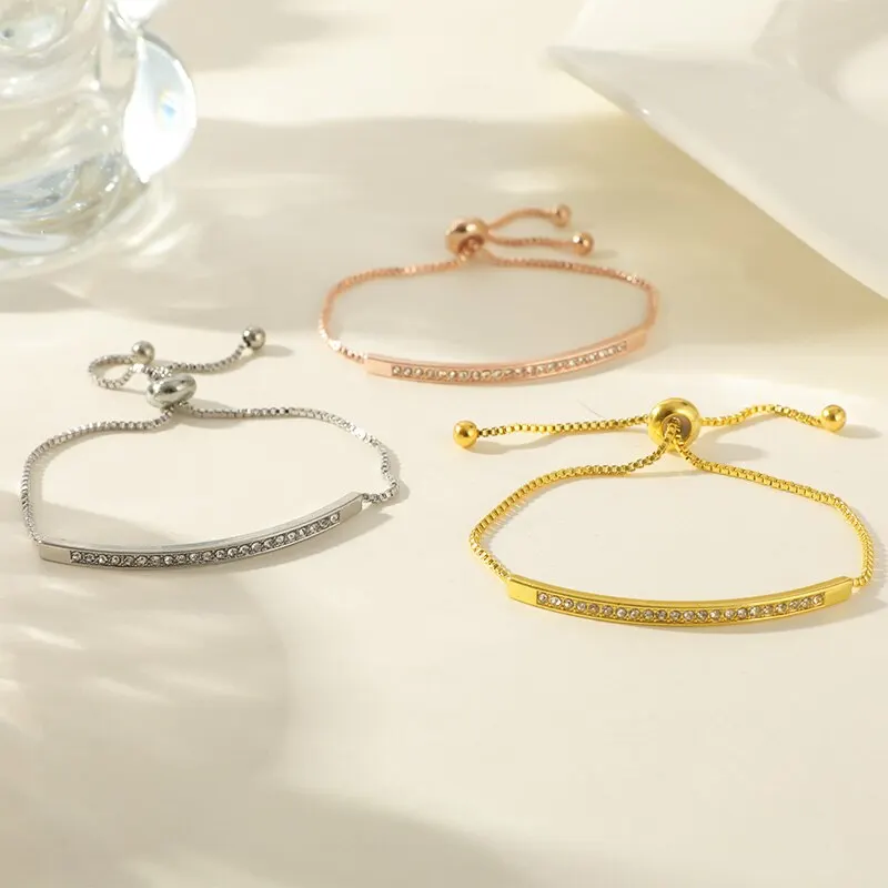 Beaded bracelet 3pcs Bracelets For women Simple models Gold-color Silver-plated Rose gold-color Adjustable Copper beads Jewelry