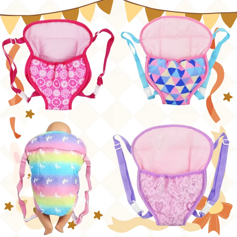 Dolls Out Going Carry Bag Backpack Strap 43cm 45cm Newborn Doll Clothes Accessories Children's Bag Christmas Birthday Gift