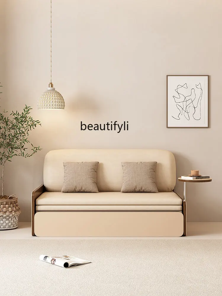 

zq Nordic Double Sofa Bed Retractable Folding Bed Living Room Bedroom Dual-Use Multifunctional Fabric Lazy Sofa