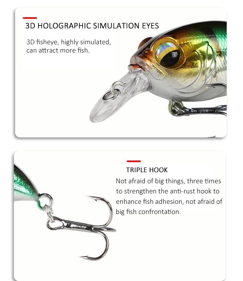 1 Stück japanische Kurbel köder Wobbler locken 38mm 8g Pesca Hart köder Kunst köder Fluss Troll ing Angeln für Bass Hecht Barsch Forelle – Detail 3