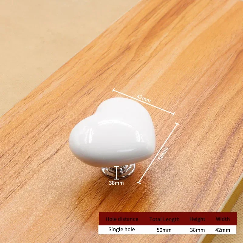 Description Picture 6 of itemCabinet Drawer Knob Ceramic Handle Novelty Heart Creative Shape For Home Apartment Hotel Building Furniture Wardrobe Pull Door