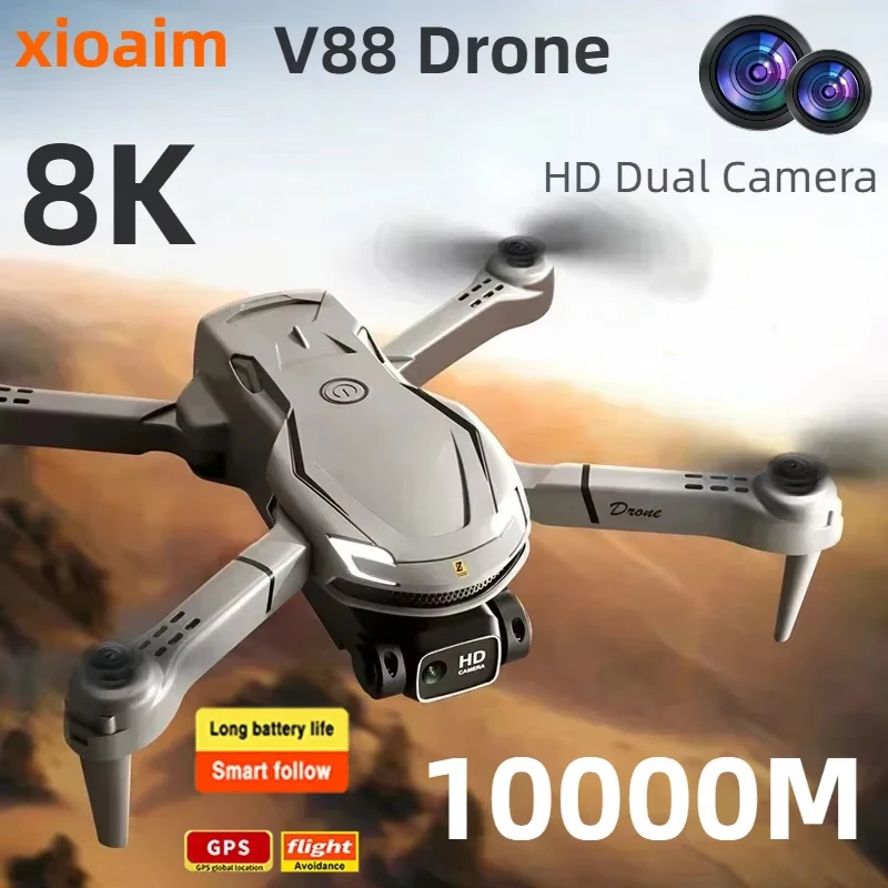 For Xiaomi V88 Drone 8k 5g Gps Professional Hd Aerial Photography Remote Control Aircraft Hd Dual Camera Quadcopter Toy Uav