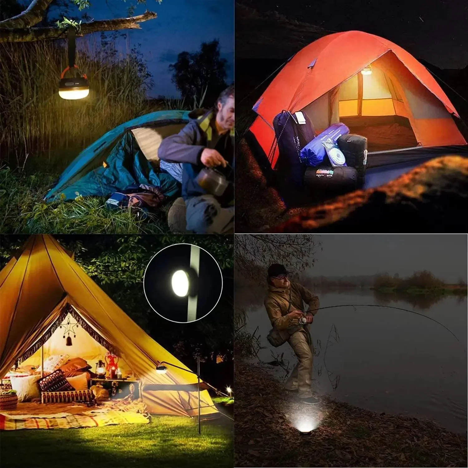 Outdoor LED Camping Lights 3 Modes MiNi Portable Tent Lamp USB Rechargeable Portable Lantern Waterproof Emergency Light camping light portable lanterns camping lamp camping lantern emergency lights