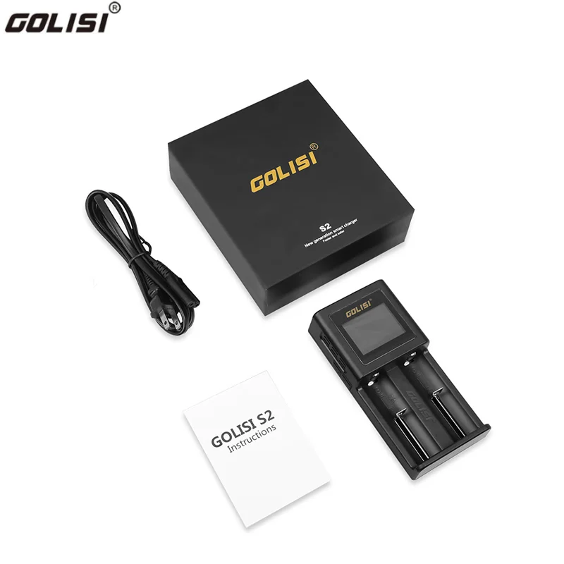 Original Golisi s2 Carregador de Tela Lcd Maior Compatível com 20700 26650 18650 Li-ion Recarregável 2-slots - Image 3