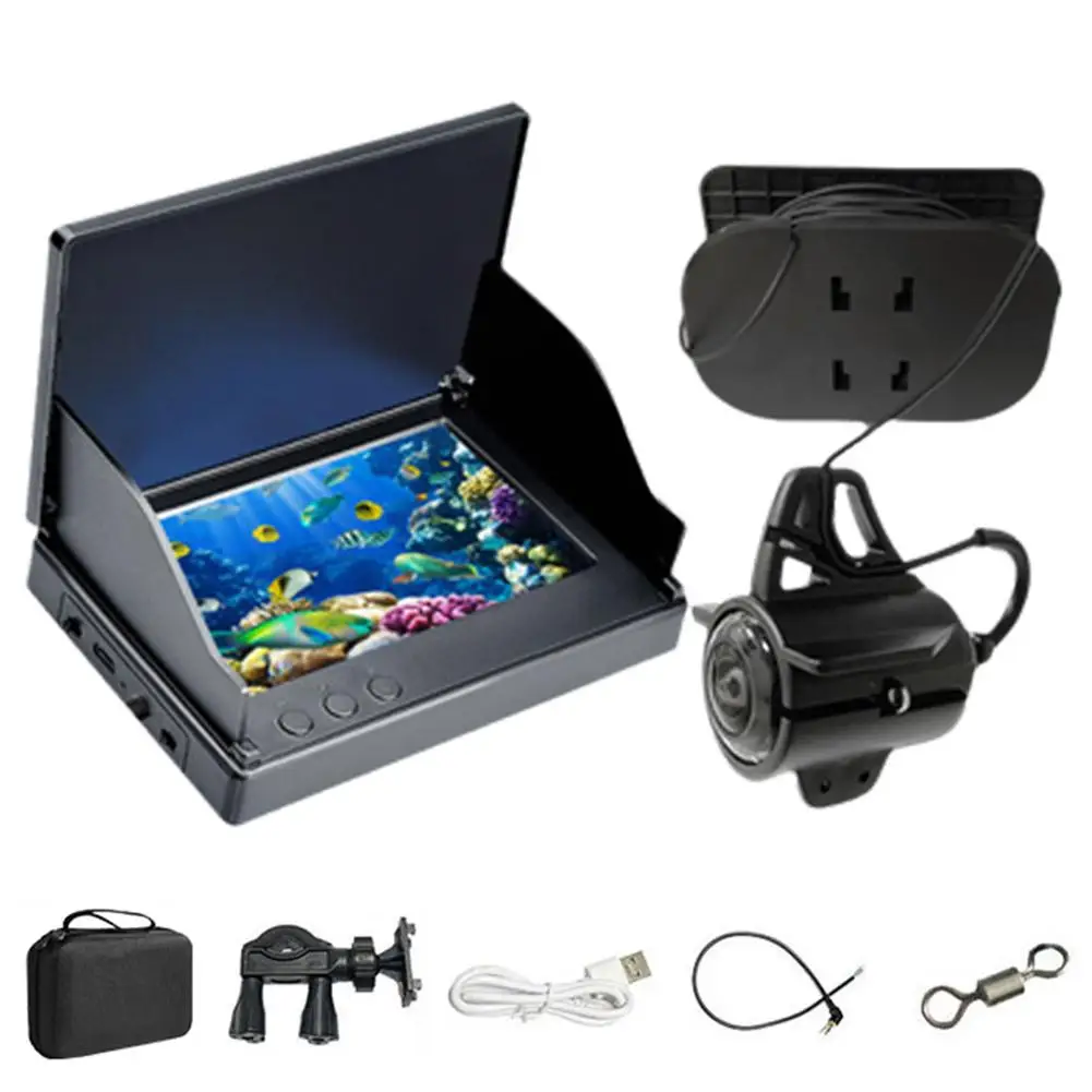 Portable Fish Depth Finder Handheld 1080P 4.3 Inch LCD Underwater 220&deg; Fishing Camera Night Vision
