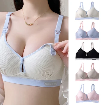 Maternity Nursing Bra No Underwire Front Open Summer Support Cups Bralette Soft Comfort for Pregnant Women Underwear Clothing 1