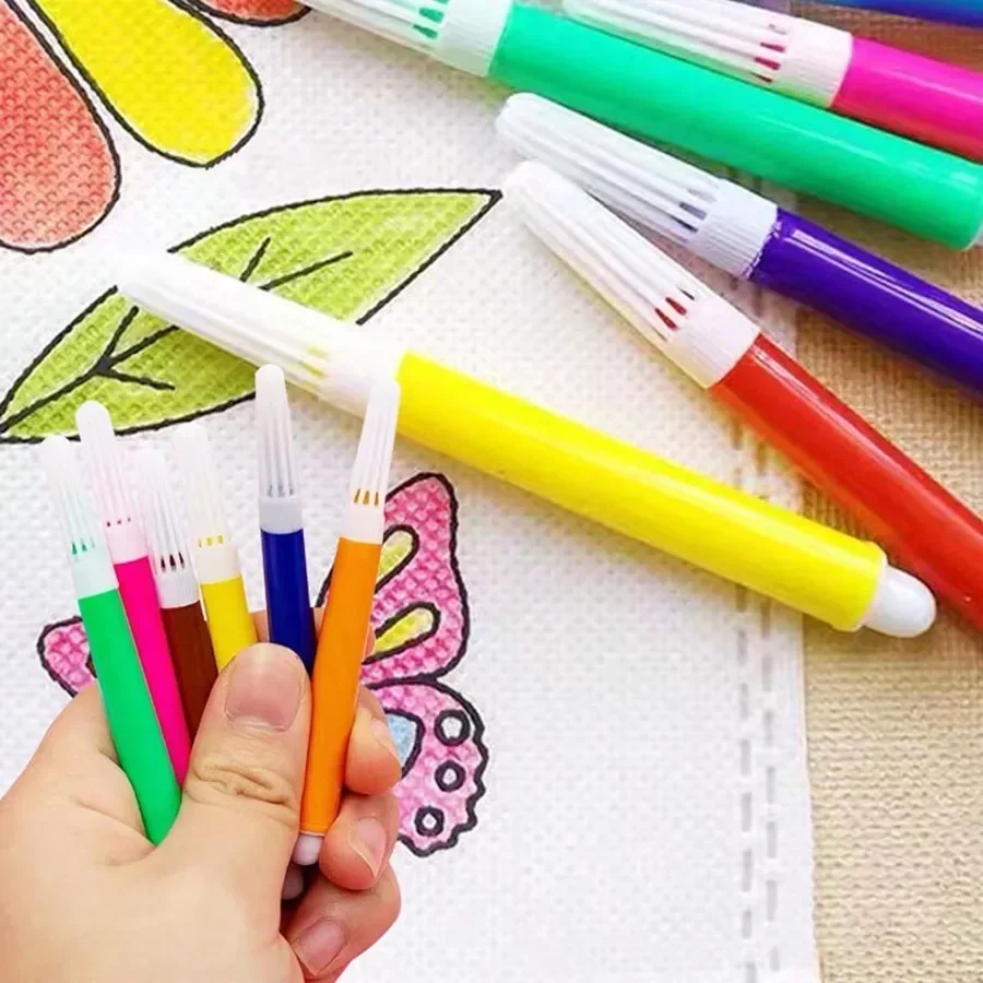 Watercolor Pen 4-24Packs 6-Color Watercolor Pens Mini Drawing Marker Suitable for Non-woven Graffiti Bag Painting Art Stationery Accessories washable watercolor pen