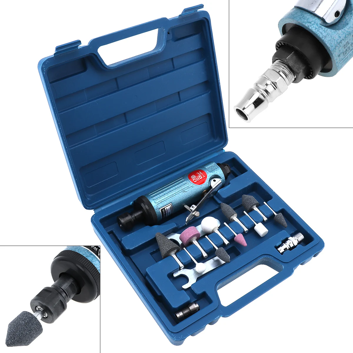 

Air Grinders 1/4 Inch Large Pneumatic Grinding Machine Mold Air Compressor Die Grinder Tool with 14pcs Rotary Tool Kit