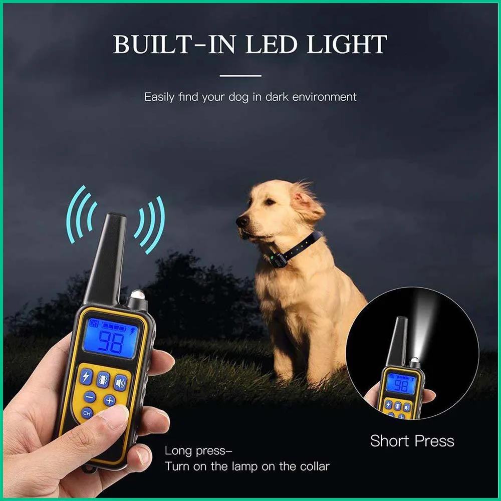 

Electric Dog Training Collar Professional 800m Pet Remote Control Help Train Behavior Aids Anti Bark Rechargeable Electric Shock