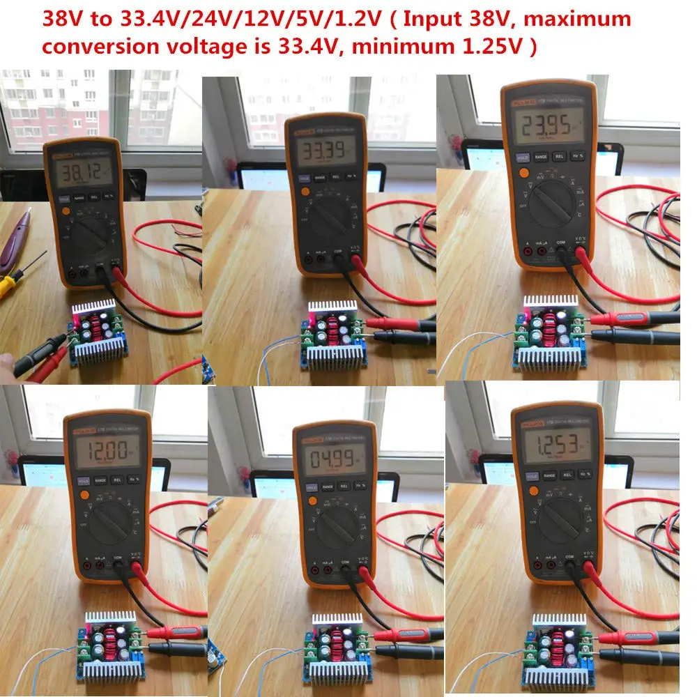 Voltage Regulator 20A 300W CC CV Step Down Module Adjustable DC 6-40V to 1.2-36V Buck Converter Constant Current Power Supply